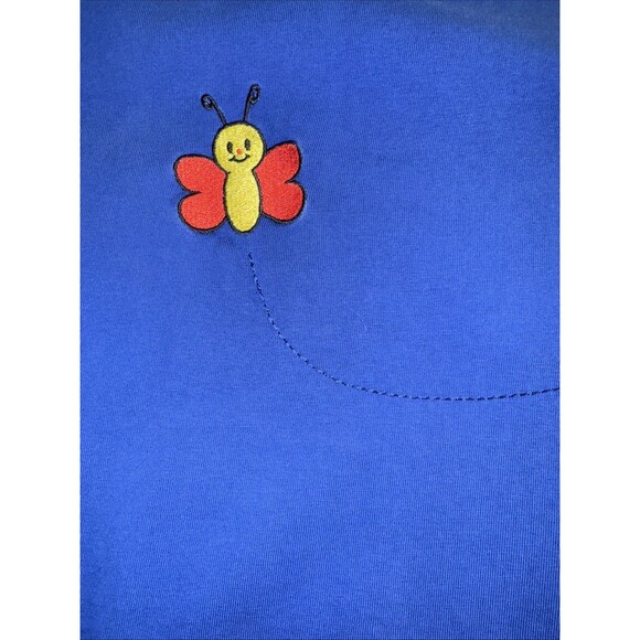 VC Playcool Blue T-Shirt M Embroidered Graphic Butterfly Tee Harajuku - Picture 14 of 14